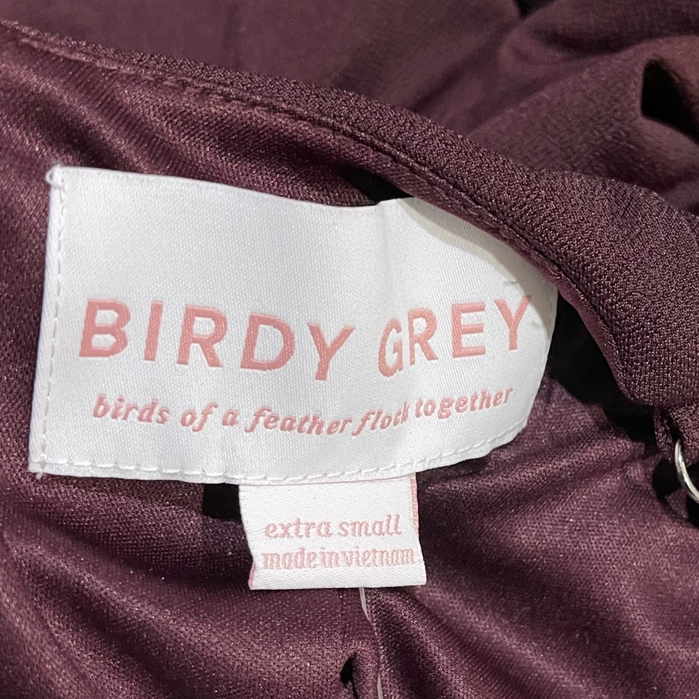 NWT Birdy Grey Dress JAY DRESS CREPE CABERNET Size XS Formal Wedding Bridesmaid - Picture 6 of 9